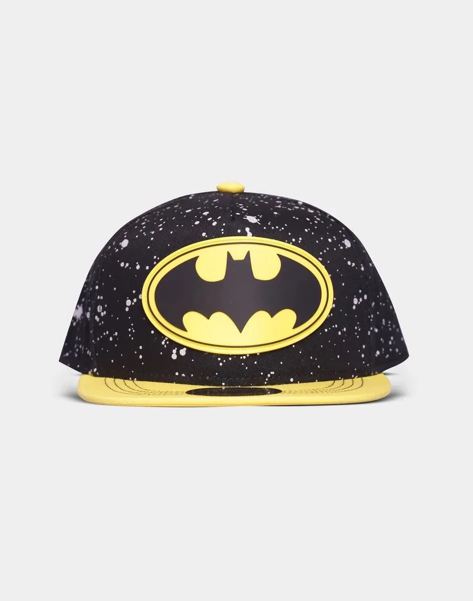 Kapele snapback për fëmijë Difuzed Warner Batman, e rregullueshme, me patch gome, zezë/verdhe