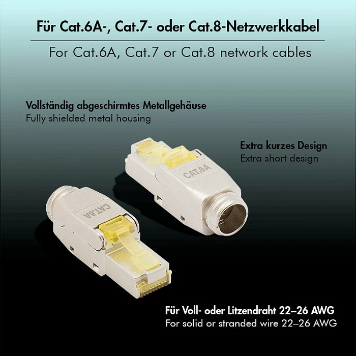 Konektor RJ45 LogiLink Cat.8.1, i ekranizuar, ekstra i shkurt
