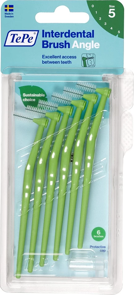 Furçë interdentale TePe Angle 0.8mm gjelbër 6 copë