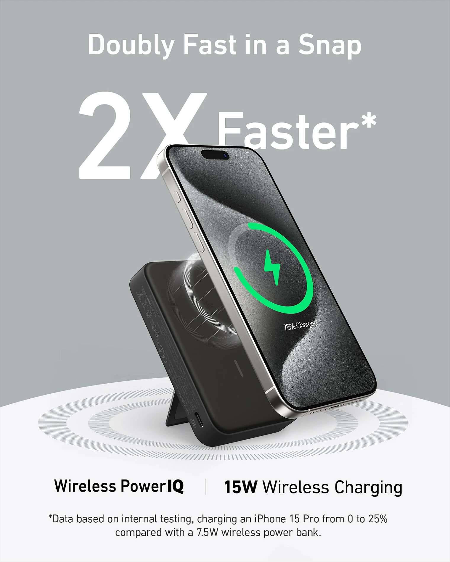 Powerbank Anker 633 MagGo, 10.000 mAh, 15W, e zezë