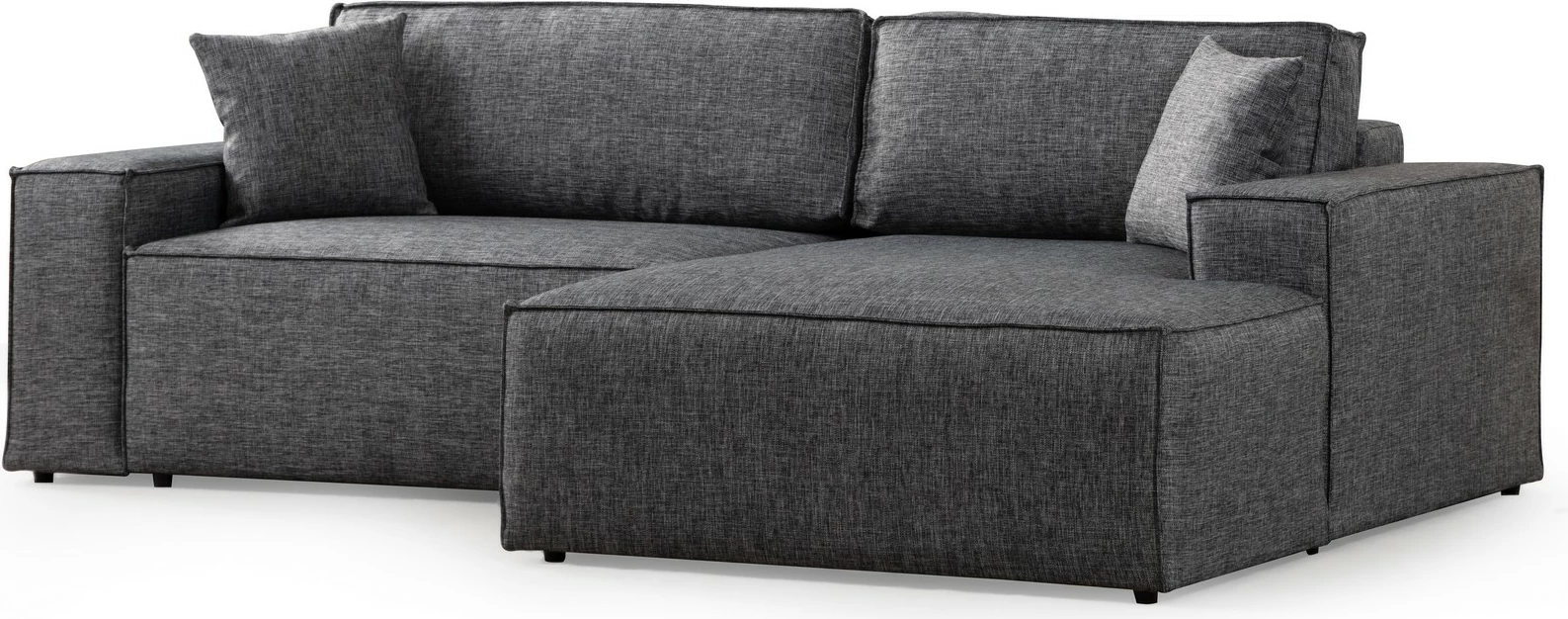 Kënd-sofë krevati Atelier del Sofa, kënd i djathtë, ngjyrë gri e errët