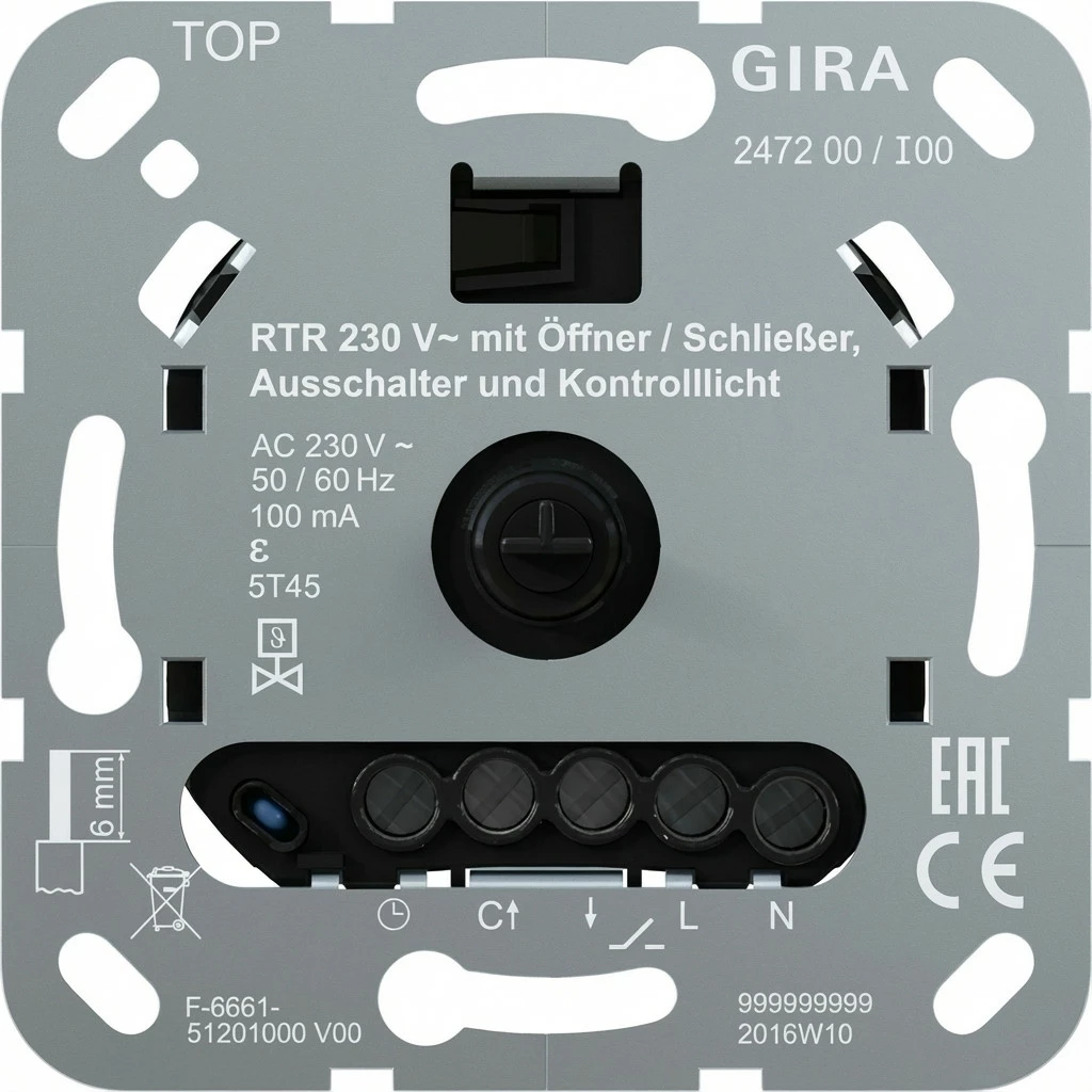 Termostat dhome GIRA 247200, 230V, 1Ö 1S