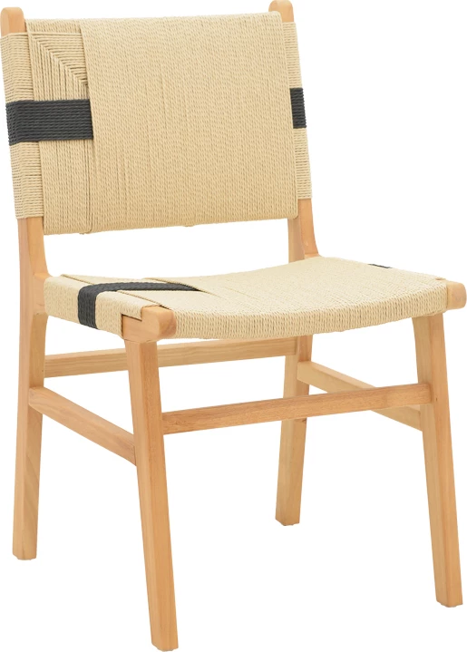 Karrige Julien, druri gome dhe litar, ngjyrë natyrale e zezë, 61x54x85cm