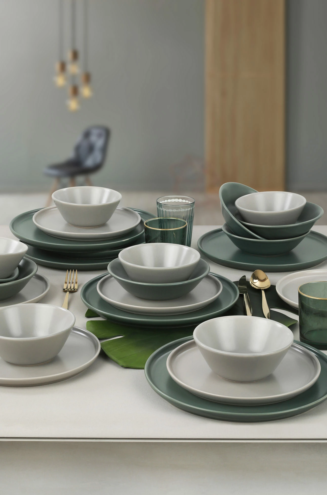 Set enësh për drekë prej qeramike, 24 copë, Hermia Concept, TY039124FX90A000000MAET000