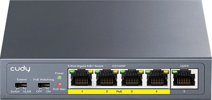 Switch Cudy GS1005P, Gigabit Ethernet, PoE, Rack mounting