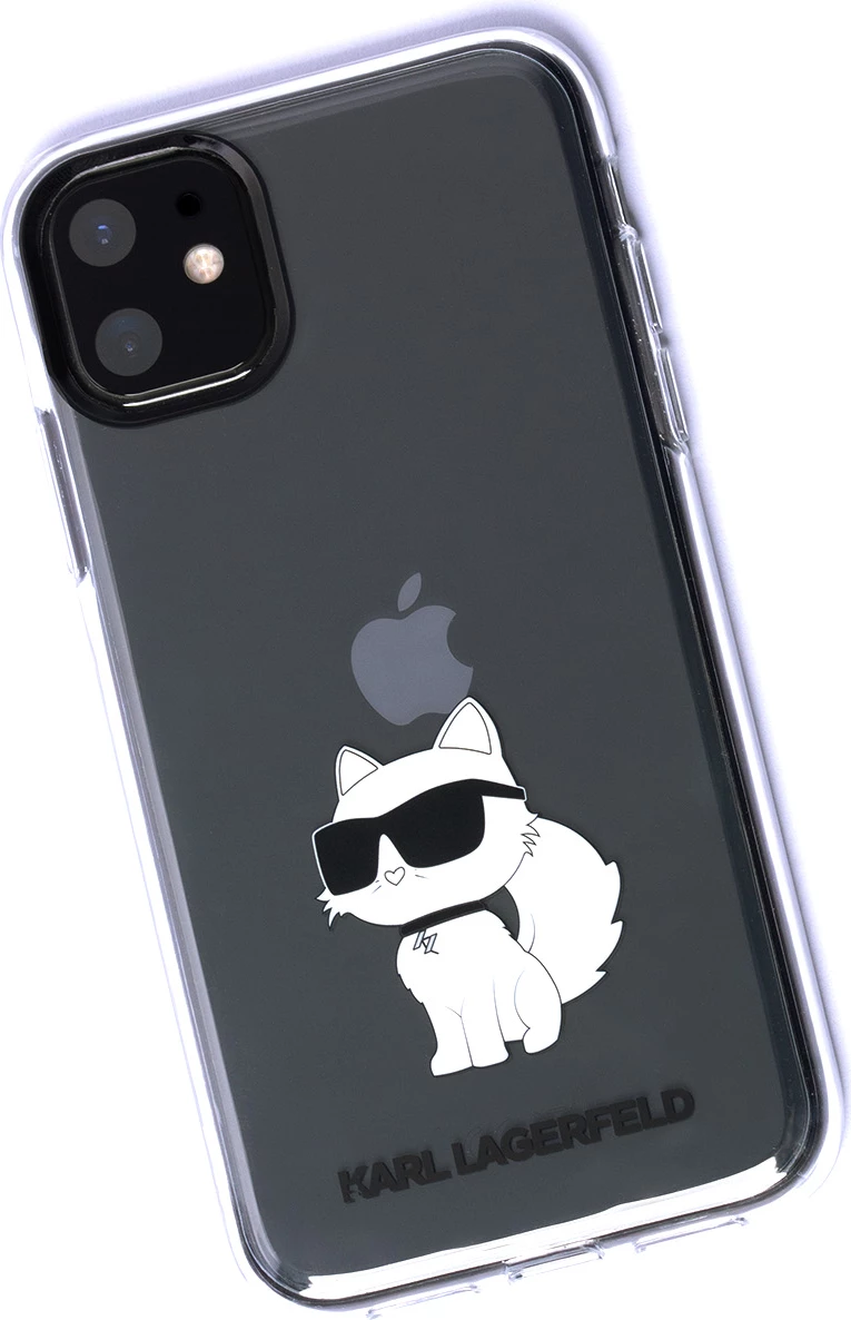 Mbështjellës Karl Lagerfeld Ikonik Choupette për iPhone 11/XR, transparent