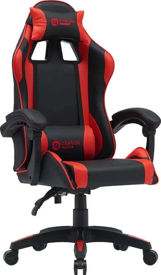Karrige gaming CANYON Core SGCH2, PU leather, shpinore e rregullueshme 90–135°, deri 120 kg, e zezë/kuqe