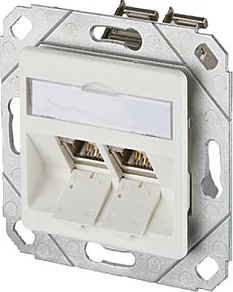 Prizë muri rrjeti METZ CONNECT BTR NETCOM 1309121102-E, 2x RJ-45, Cat6, e bardhë