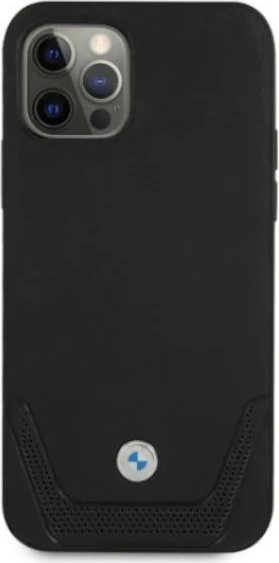 Mbështjellës BMW BMHCP12MRSWPK për iPhone 12/12 Pro, hardcase, lëkurë, e zezë
