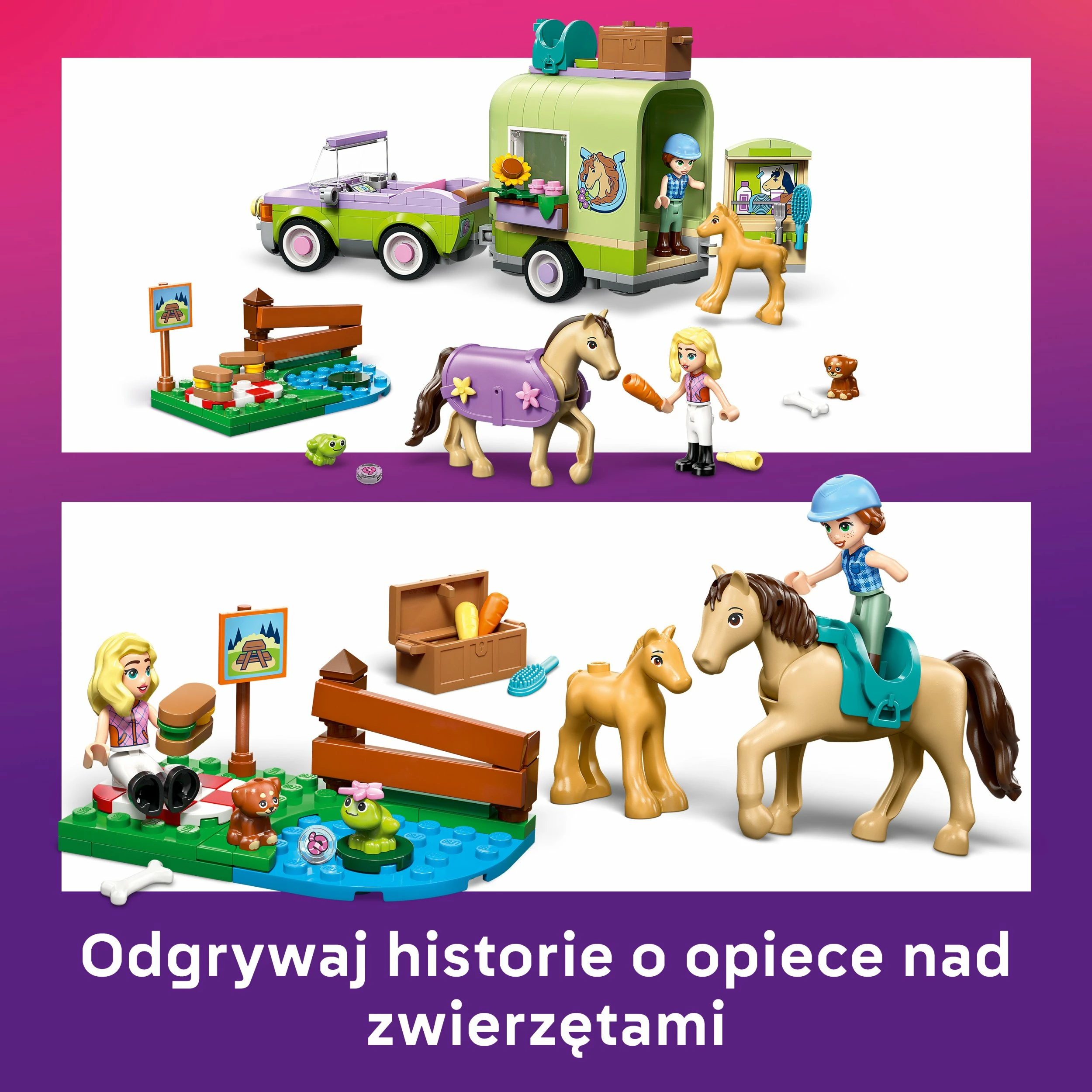 Set LEGO Friends 42695 Horse Trailer with Horse and Foal, 279 copë, 7+