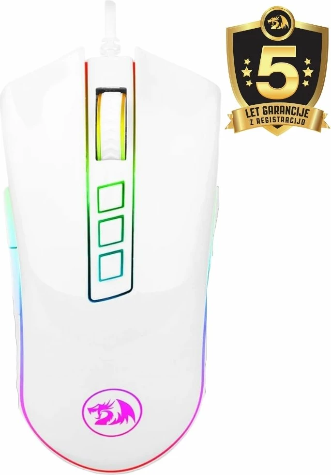 Maus gaming Redragon Cobra M711W, Wired, RGB, 10000 DPI, e bardhë