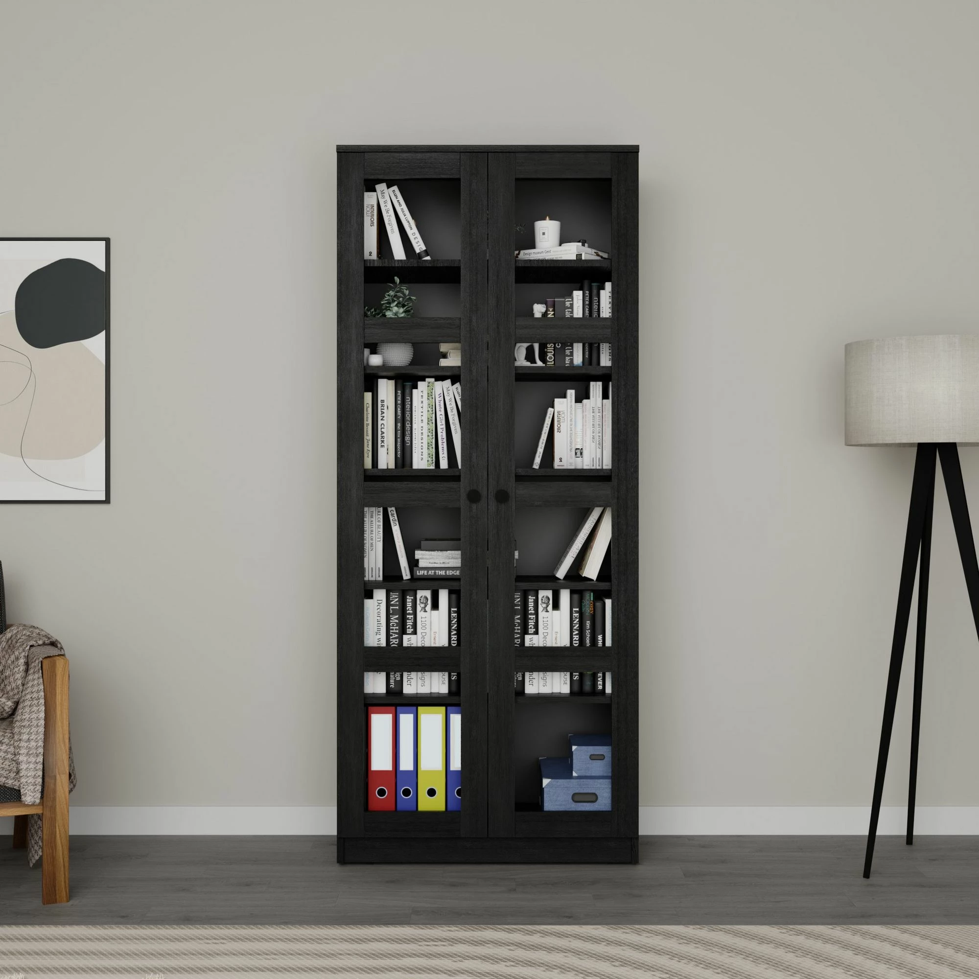 Dollap shumëpërdorimësh, ngjyrë e zezë, Skye Decor Lucas Glass 1600-92