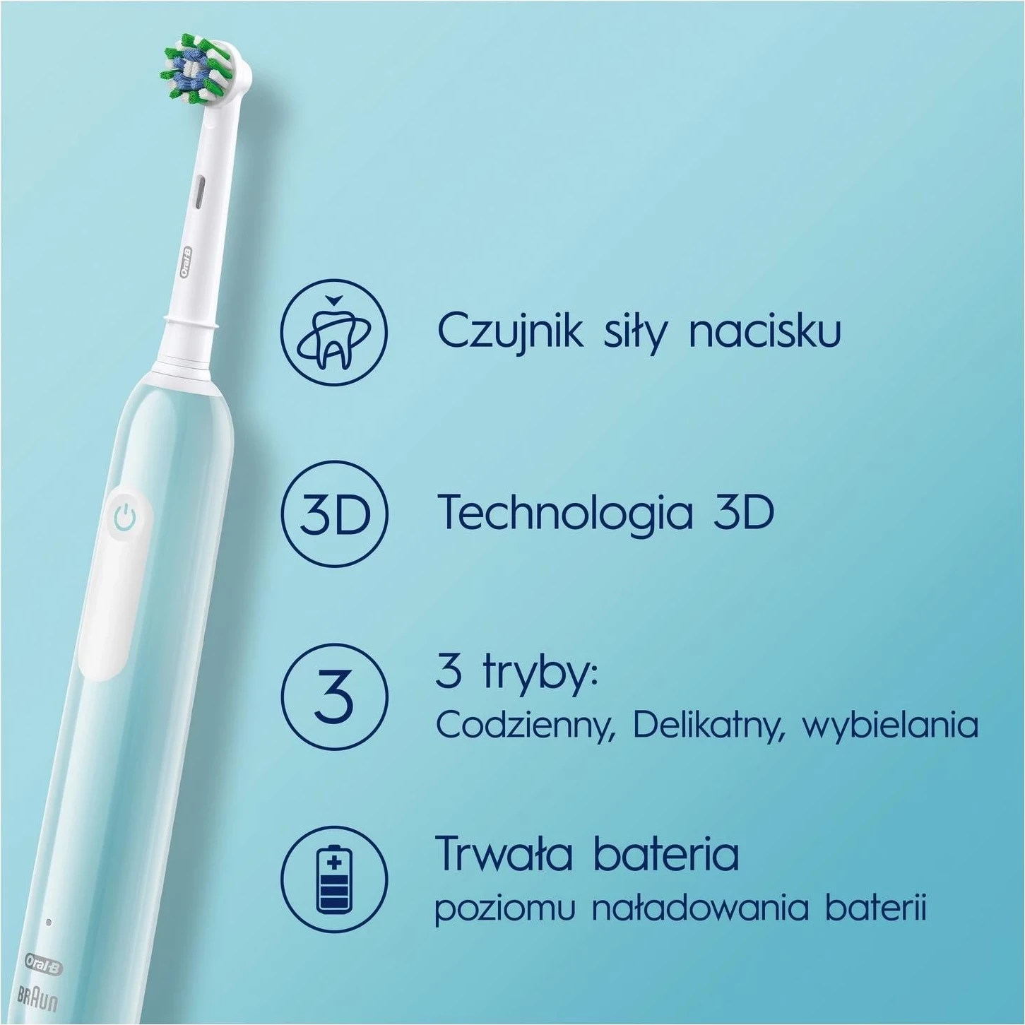 Furçë dhëmbësh elektrike Oral-B Pro 1, me veprim kryqëzues, blu karibian