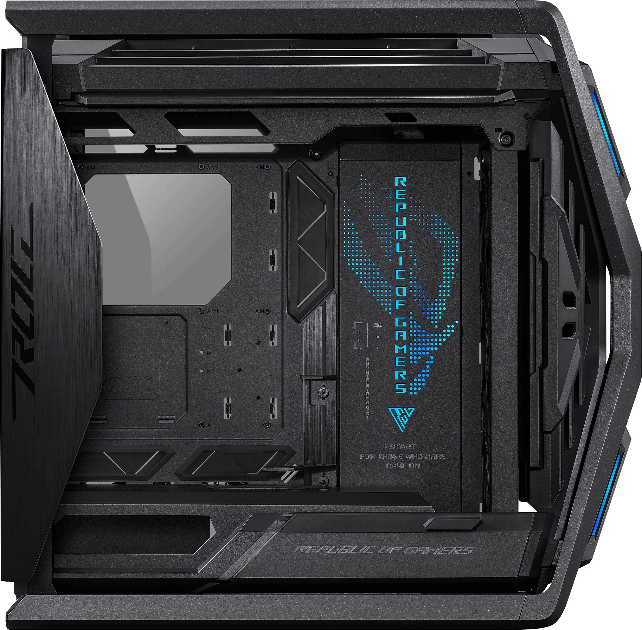 Kasë ASUS ROG Hyperion GR701 BTF Edition, Tower, RGB, xham i temperuar, e zezë/transparent