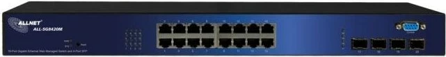 Switch ALLNET ALL-SG8420M, Managed, L2, Gigabit Ethernet, Rack mounting, 19U