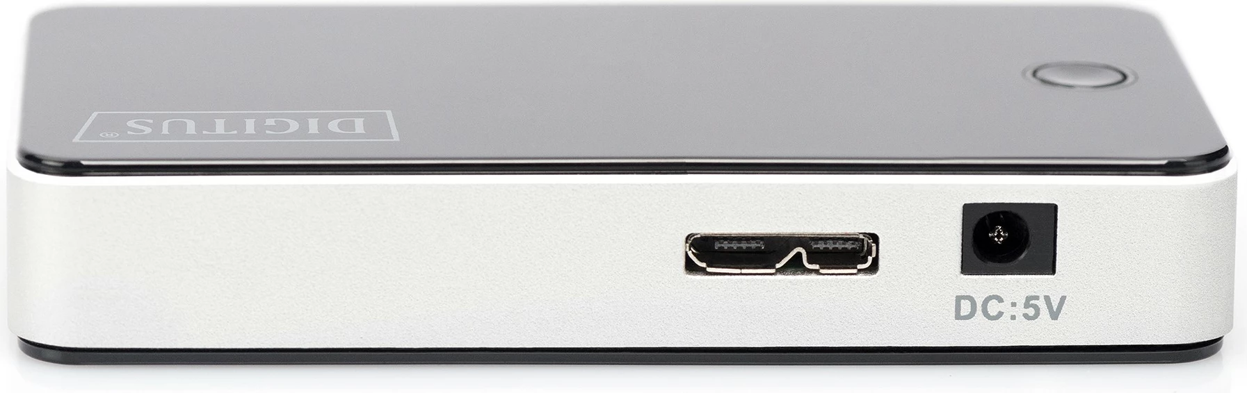 USB hub Digitus 4 porte USB 3.0, me adapter, zi/argjendtë