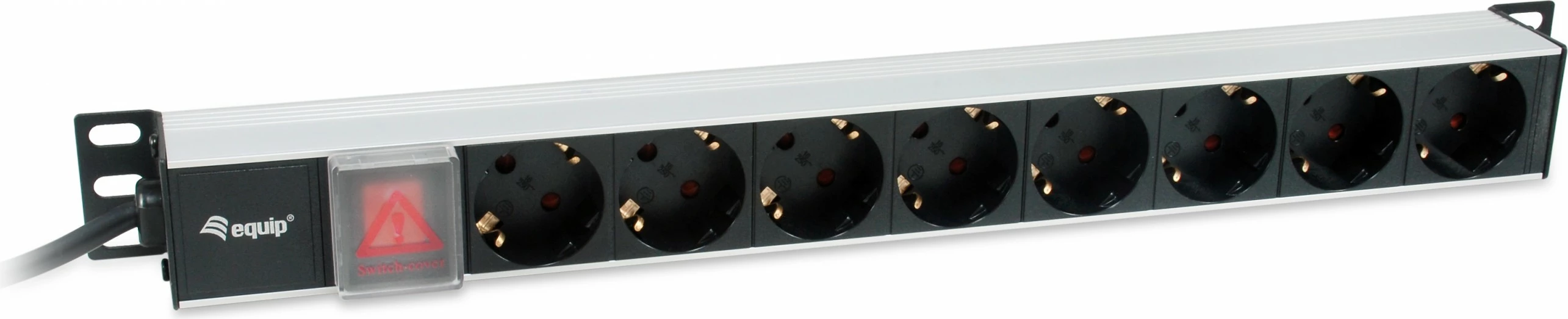 PDU Equip 8-sh, alumini, 3m, 1U, zi/argjendtë