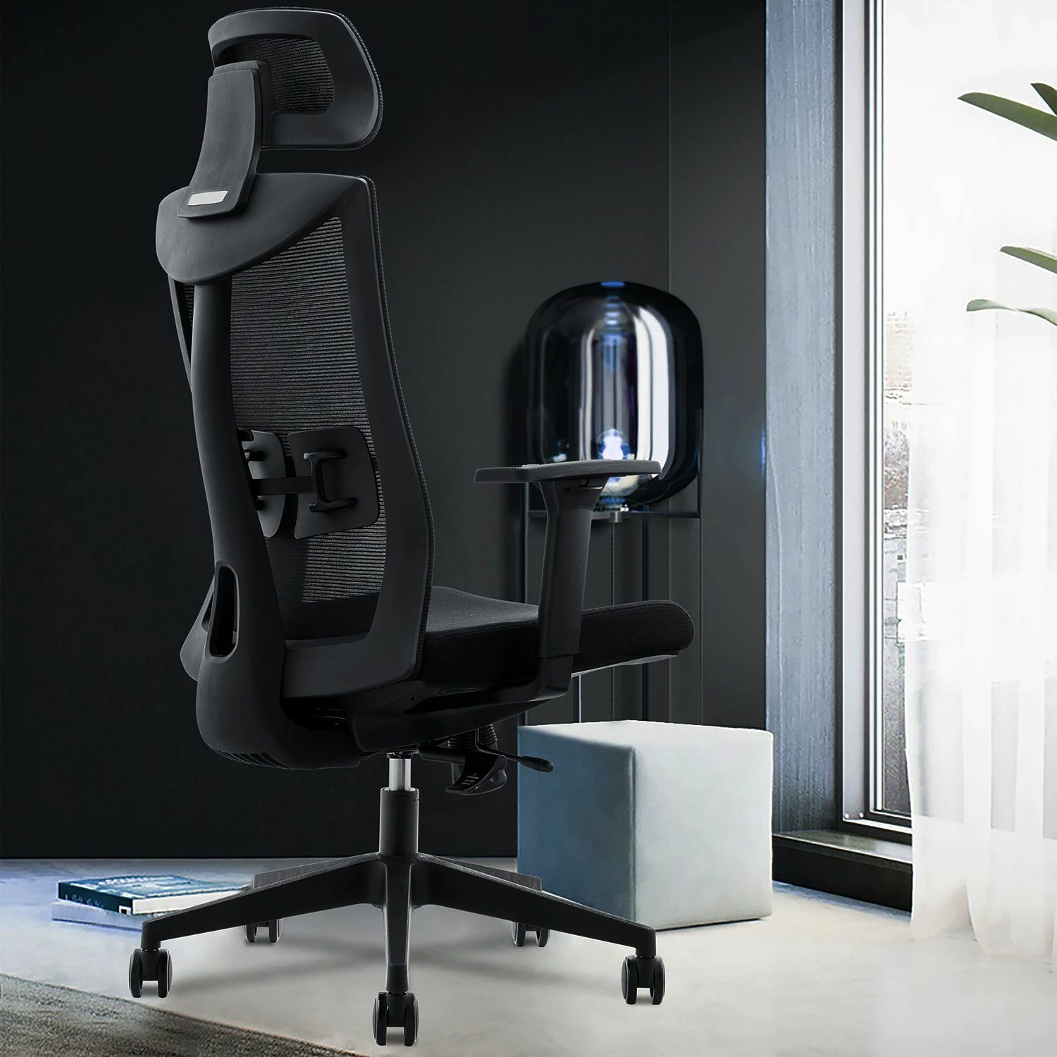 Karrige zyre Mozos Ergo-F, ergonomike me rrjetë, 120 kg, e zezë