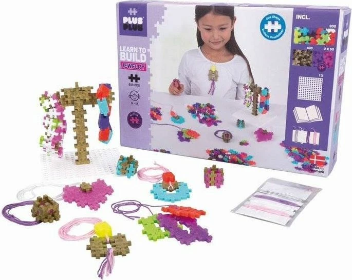 Set blloqe ndërtimi Plus Plus Mini Mix Glitter 500 copë, për bizhuteri, shumëngjyrëshe