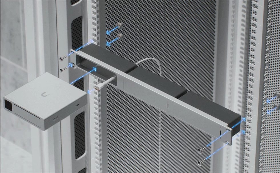 Mbajtëse rack 1U Ubiquiti UniFi AI Key Rack Mount, alumin, e bardhë