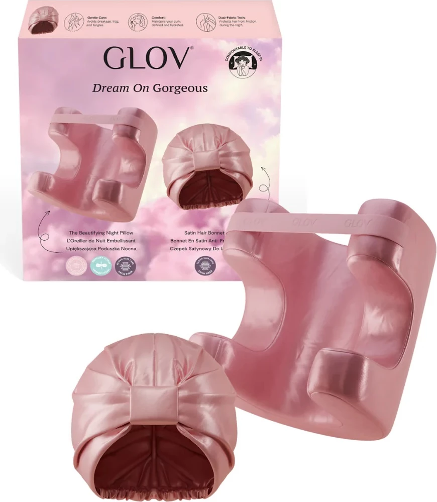 Set kapelë sateni për flokë dhe jastëk memory foam Glov Dream On Gorgeous, për femra, 2 copë