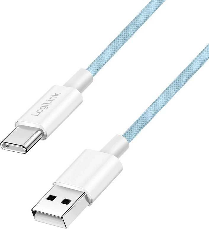 Kabëll LogiLink USB-A në USB-C 1.5m, najlon, kaltër
