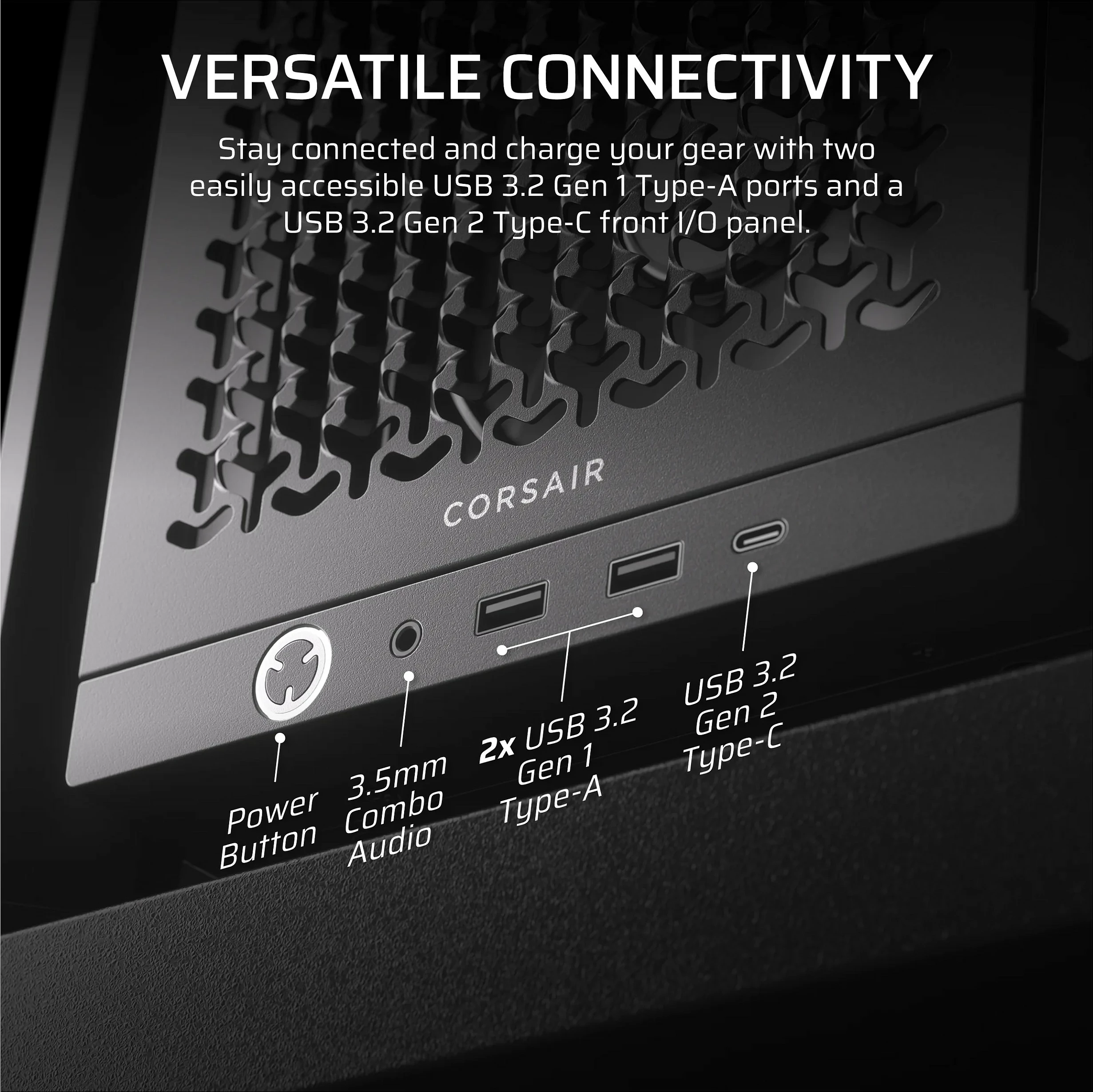 Kasë Corsair FRAME 4000D RS, Midi Tower ATX/EATX, xham i temperuar, e zezë