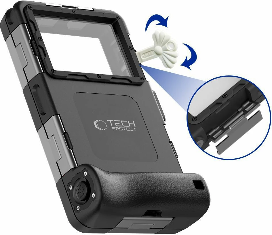 Mbështjellës Tech-Protect Waterproof Case IPX8 për celular 4.7-6.7 inç, i zi