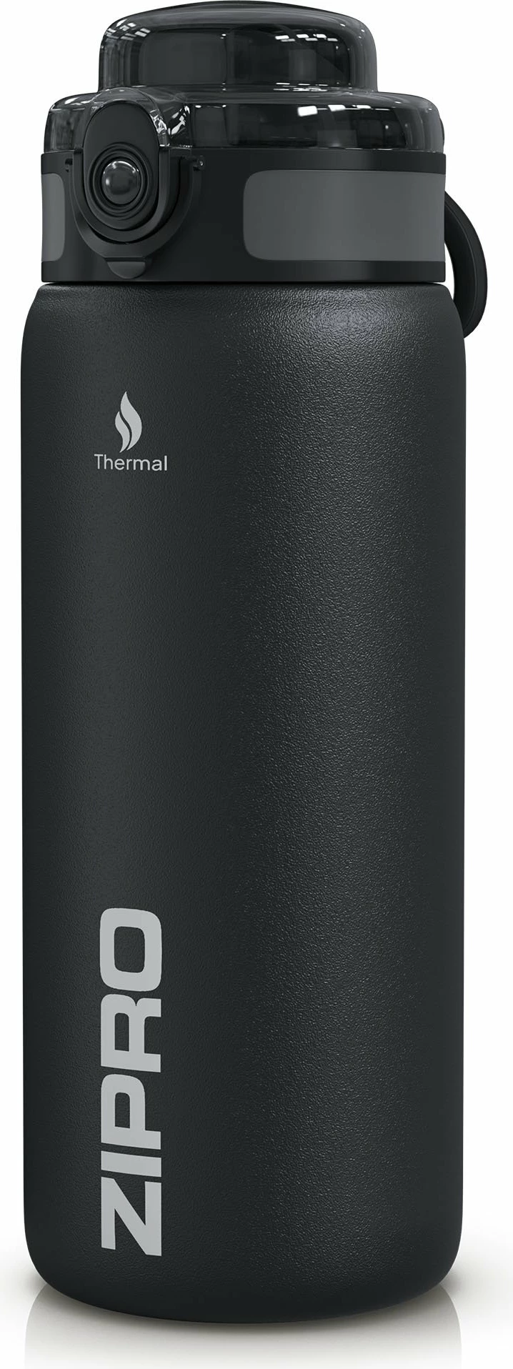 Shishe termike Zipro 700 ml, çelik inox 18/8, kapak me grykë e bllokim, e zezë