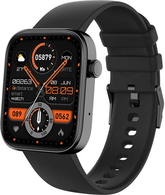 Smartwatch Colmi P71, 1.9" IPS HD, për iOS/Android, IP68, E zezë