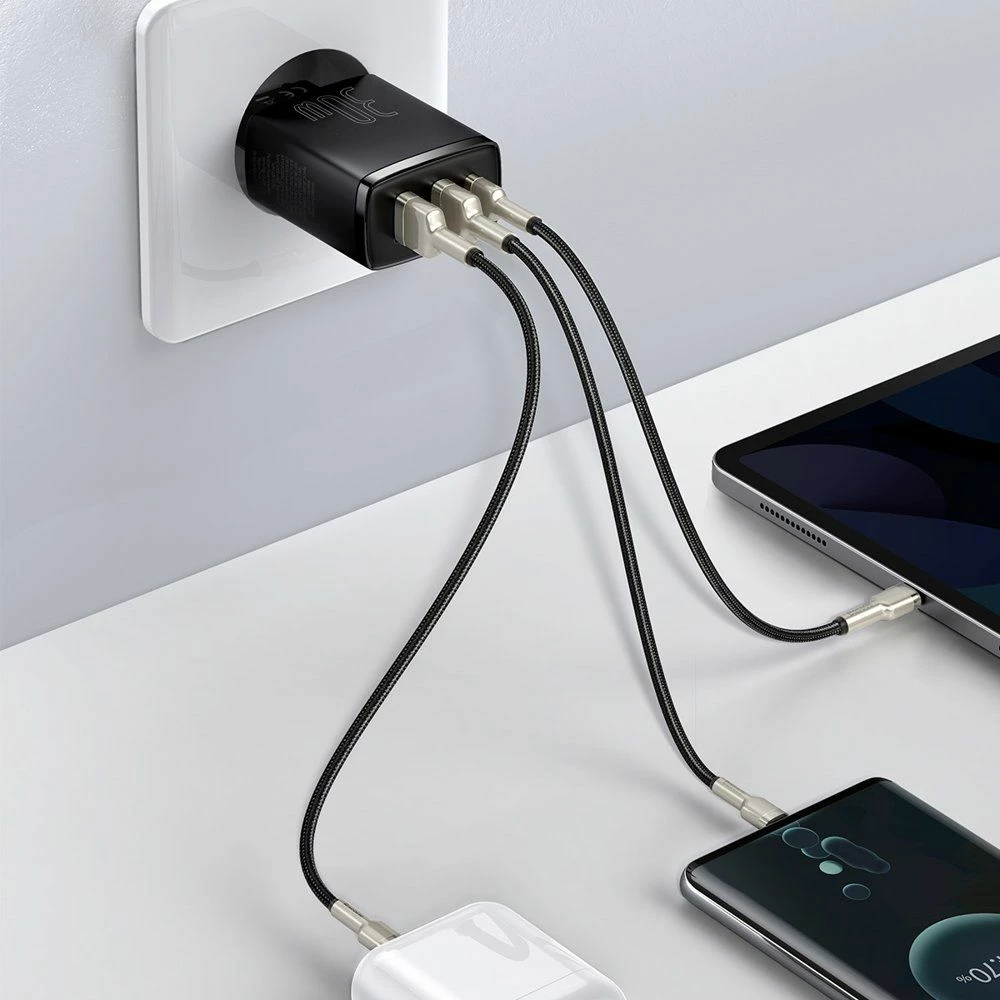 Karikues muri Baseus CCXJ-E01 30W 2x USB-A + 1x USB-C PD/QC, i zi
