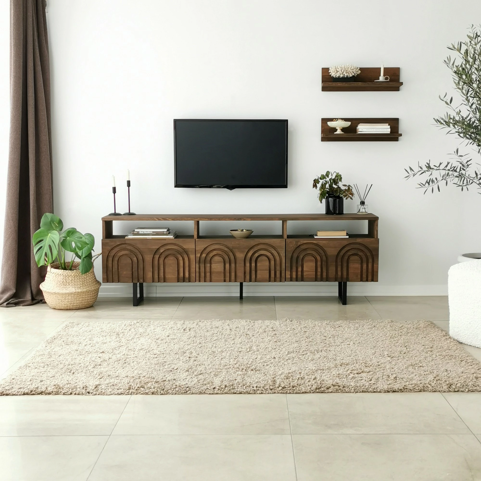 Komodë TV Hanah Home, Helen, ngjyrë arre