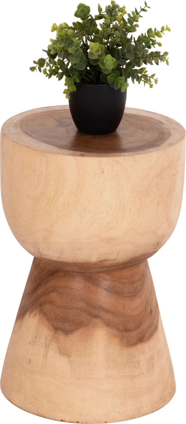 Stool i rrumbullakët MAMBA, dru suar natyral, FH9901.11, 30x45cm