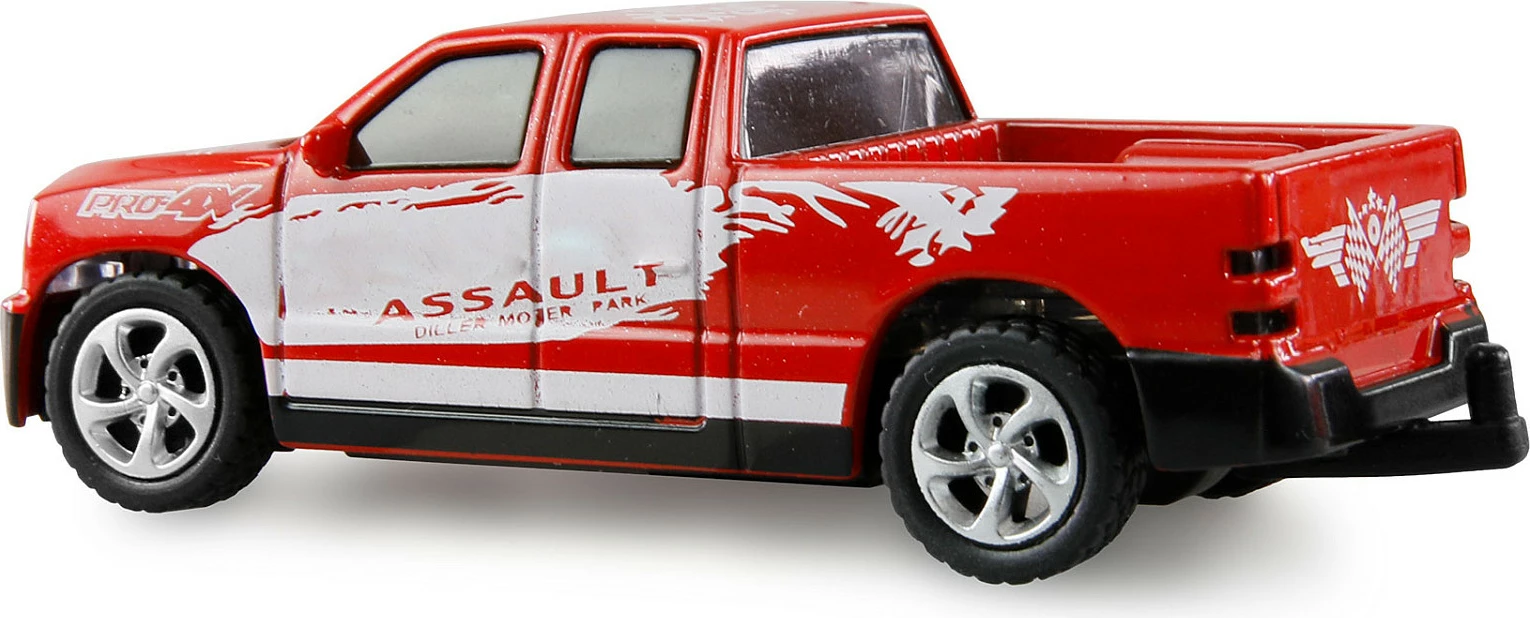 Makina RC AMEWI Pickup me karavan 1:64 RTR, 2.4GHz, e kuqe/bardhë