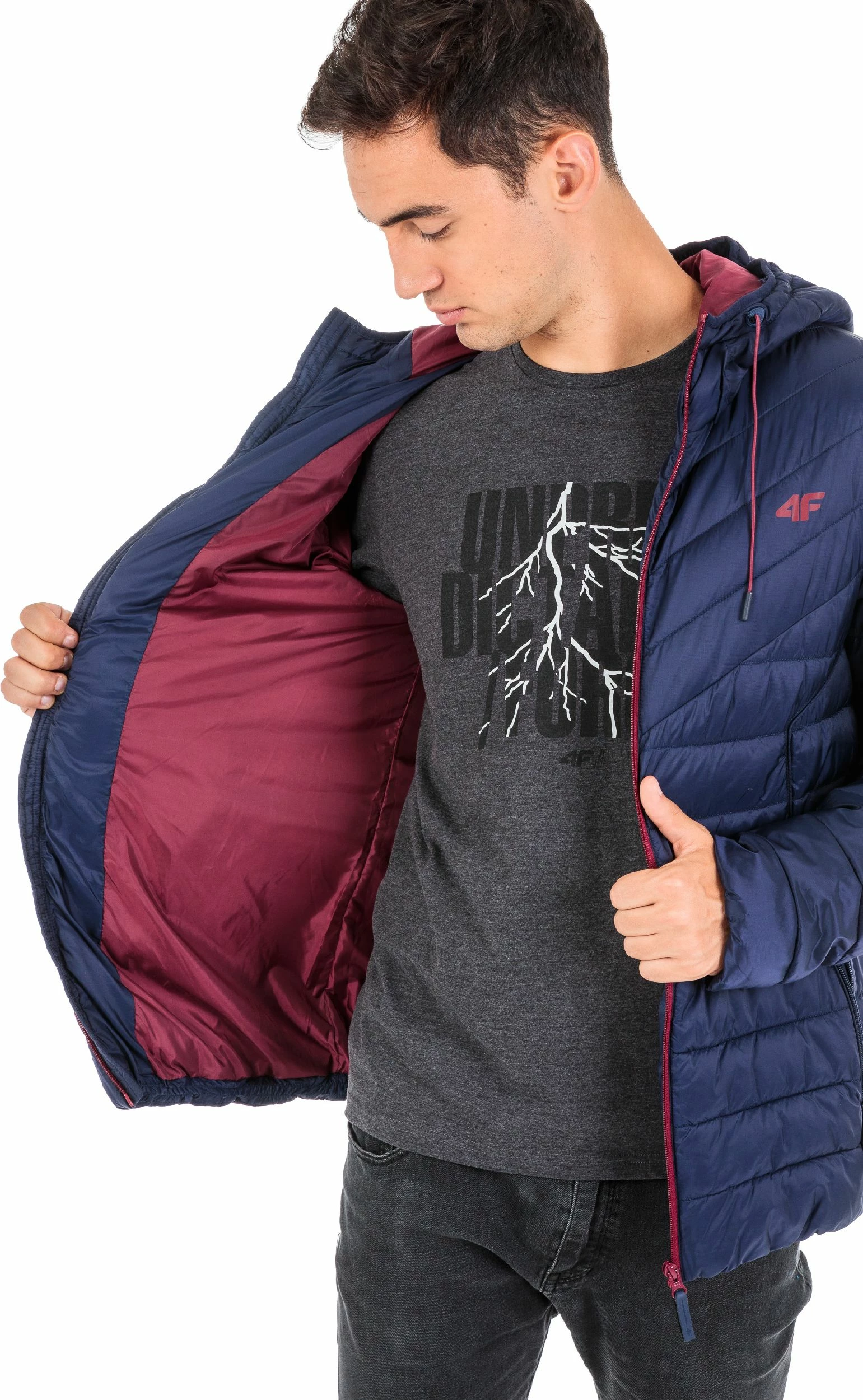 Xhaketë dimërore puffer 4F, madhësia M, blu navy