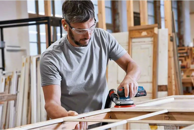 Lëmues orbital Bosch GEX 18V-125, pa kabllo, 18V, i zi/kaltër/gri