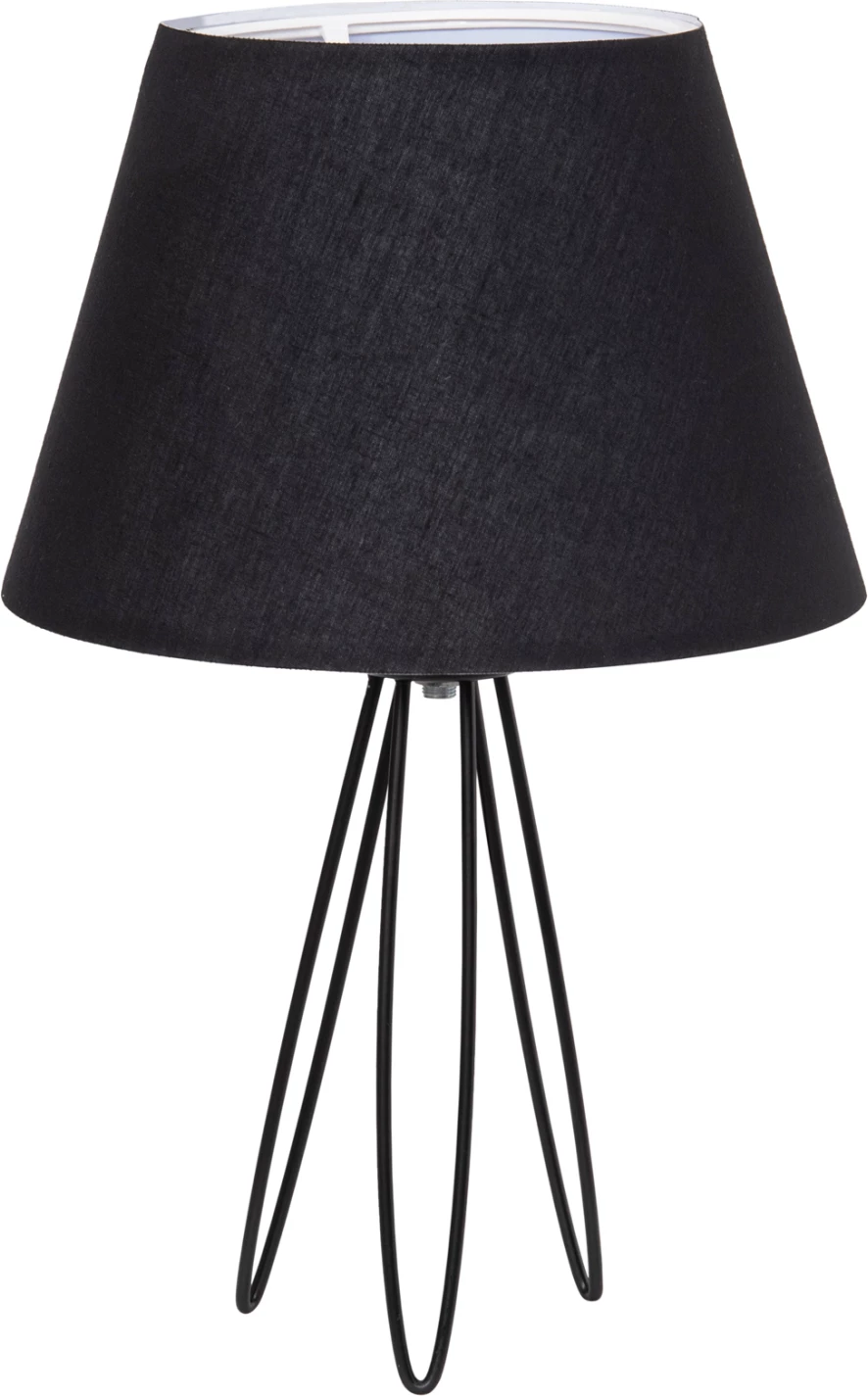 Llambë tavoline LIVO FH4708.01 e zezë me bazë trekëmbëshe metalike Φ22x36Hcm