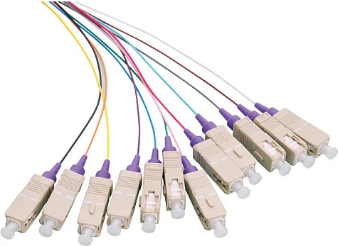 Set pigtail fibra optike LogiLink 12x SC OM4, 2m, të ngjyrosura, konektor vjollcë