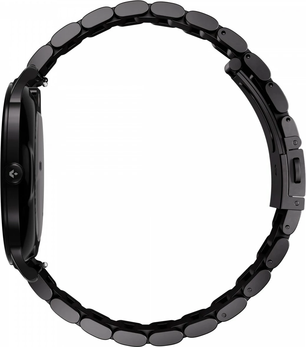 Smartwatch Garett Quantum AMOLED 1.43\" Bluetooth IP68, zi, set me byzylyk çelik + rrip lëkure i zi + dokë karikimi USB