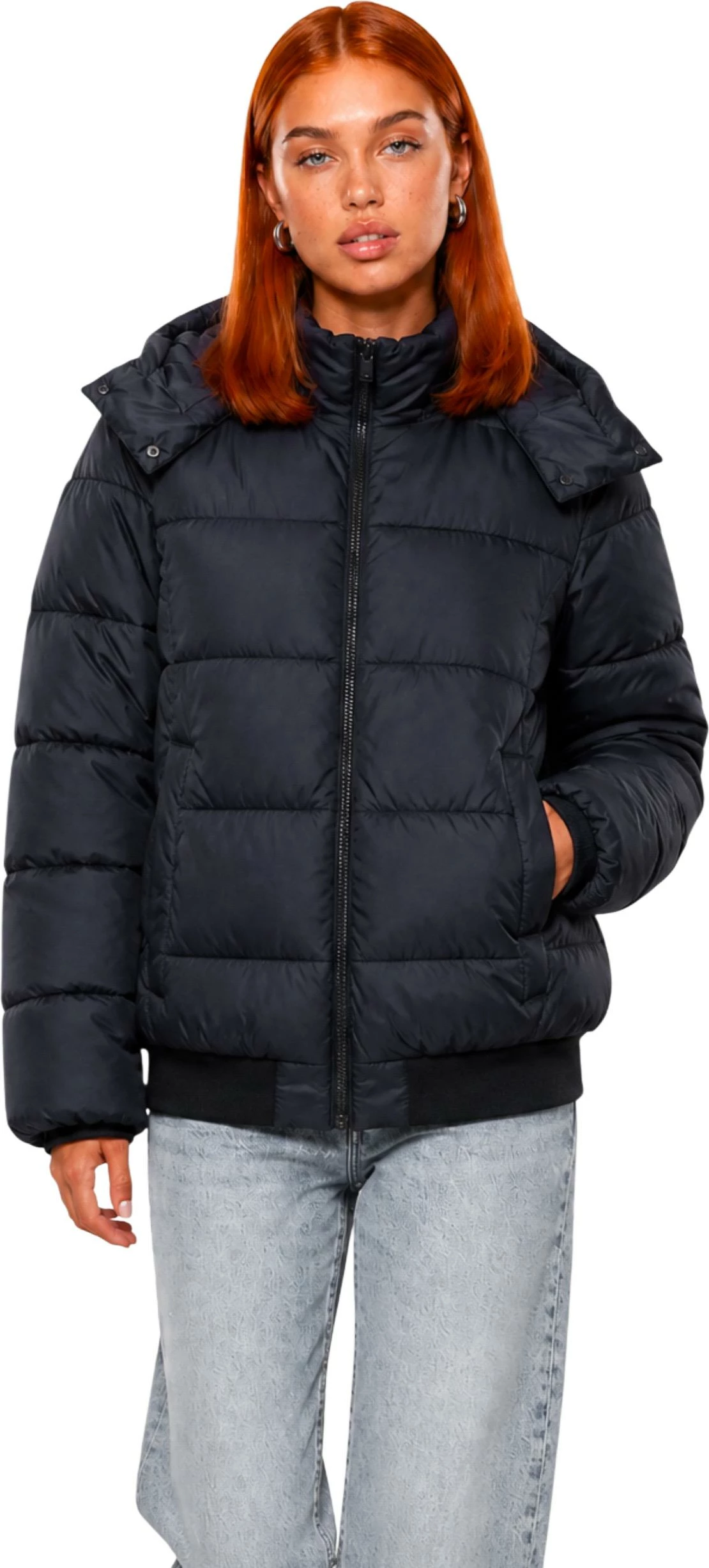 Jakne puffer për femra EA7 7W001496 AF26297, e zezë
