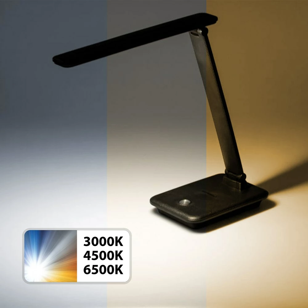 Lampë tavoline Maclean MCE614 B, LED, e errësueshme, e palosshme, 9W, e zezë