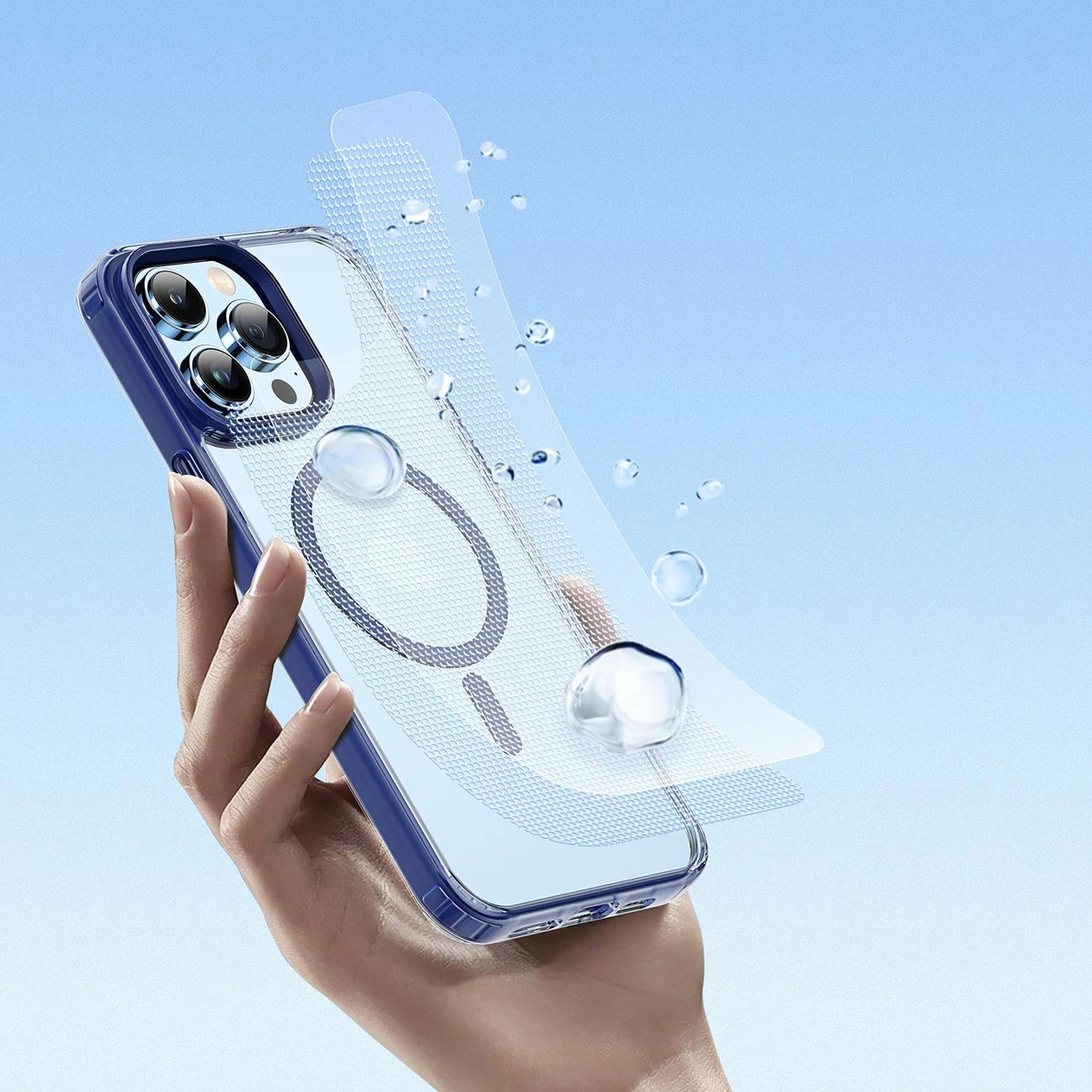 Mbështjellës Dux Ducis Clin2 për iPhone 14 Pro, MagSafe, kaltër