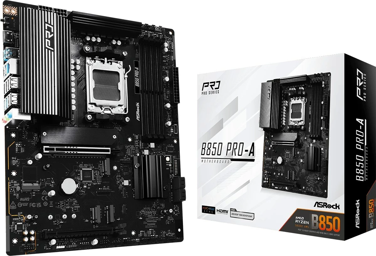 Pllakë amë Asrock B850 Pro-A, Socket AM5, ATX, 256 GB, E zezë