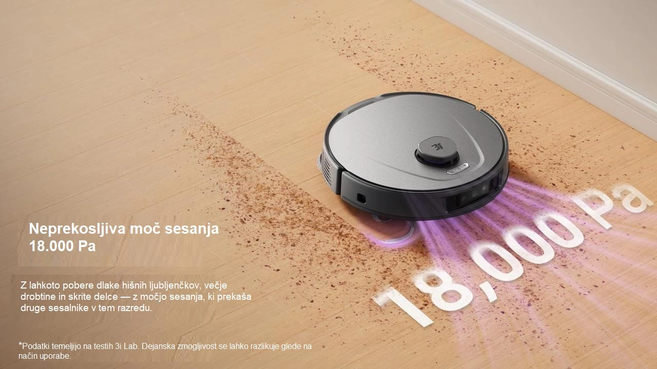 Robot fshesë me korrent 3i P10 Ultra 18000 Pa me stacion smart, e zezë