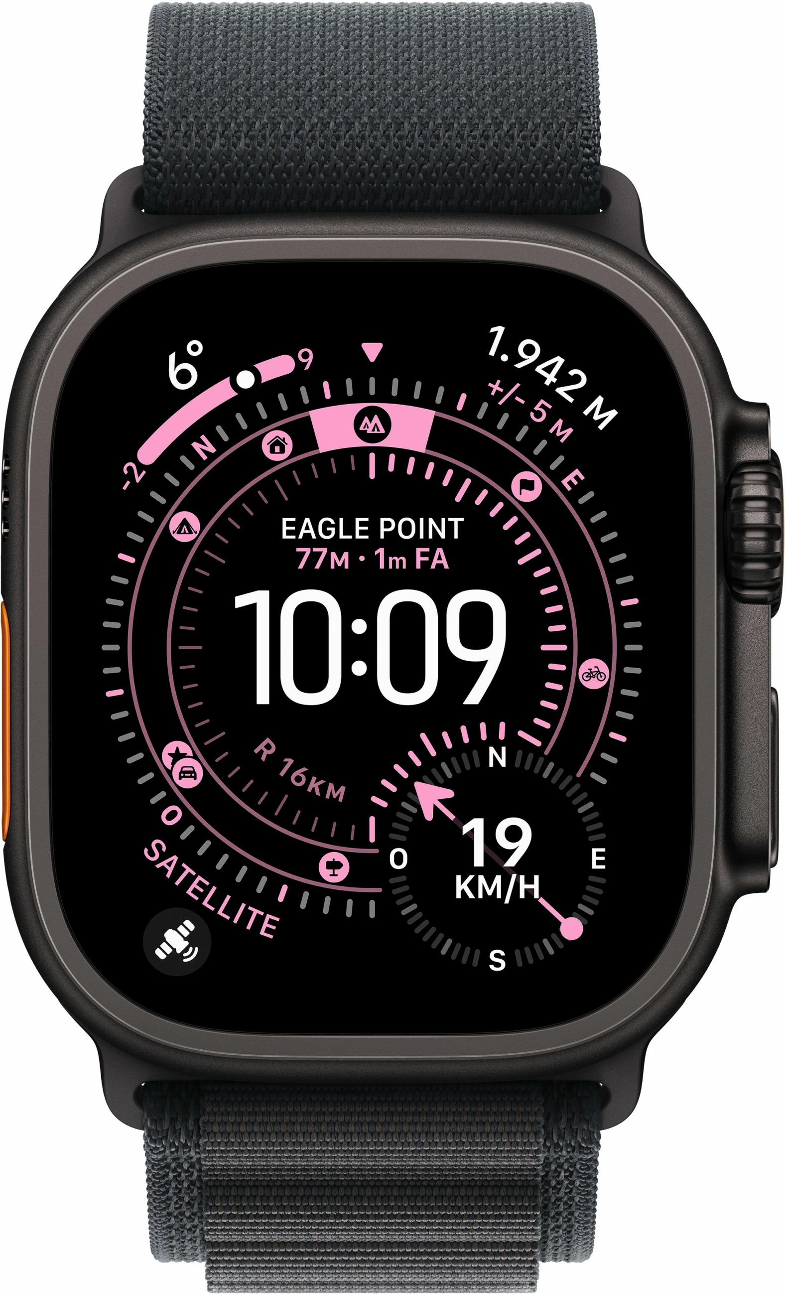 Smartwatch Apple Watch Ultra 3 Titanium Cellular 49mm Alpine Loop e zezë Small