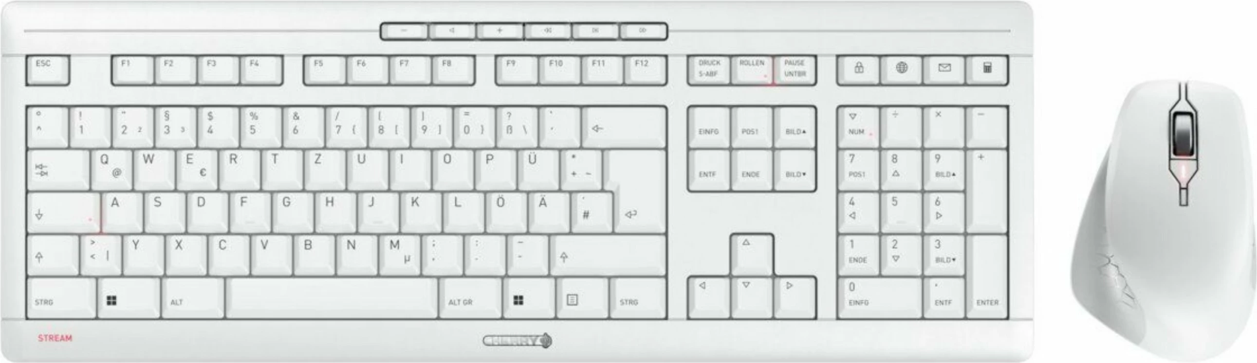 Set tastierë dhe maus Cherry Stream Desktop Comfort, pa tela, QWERTZ, e bardhë