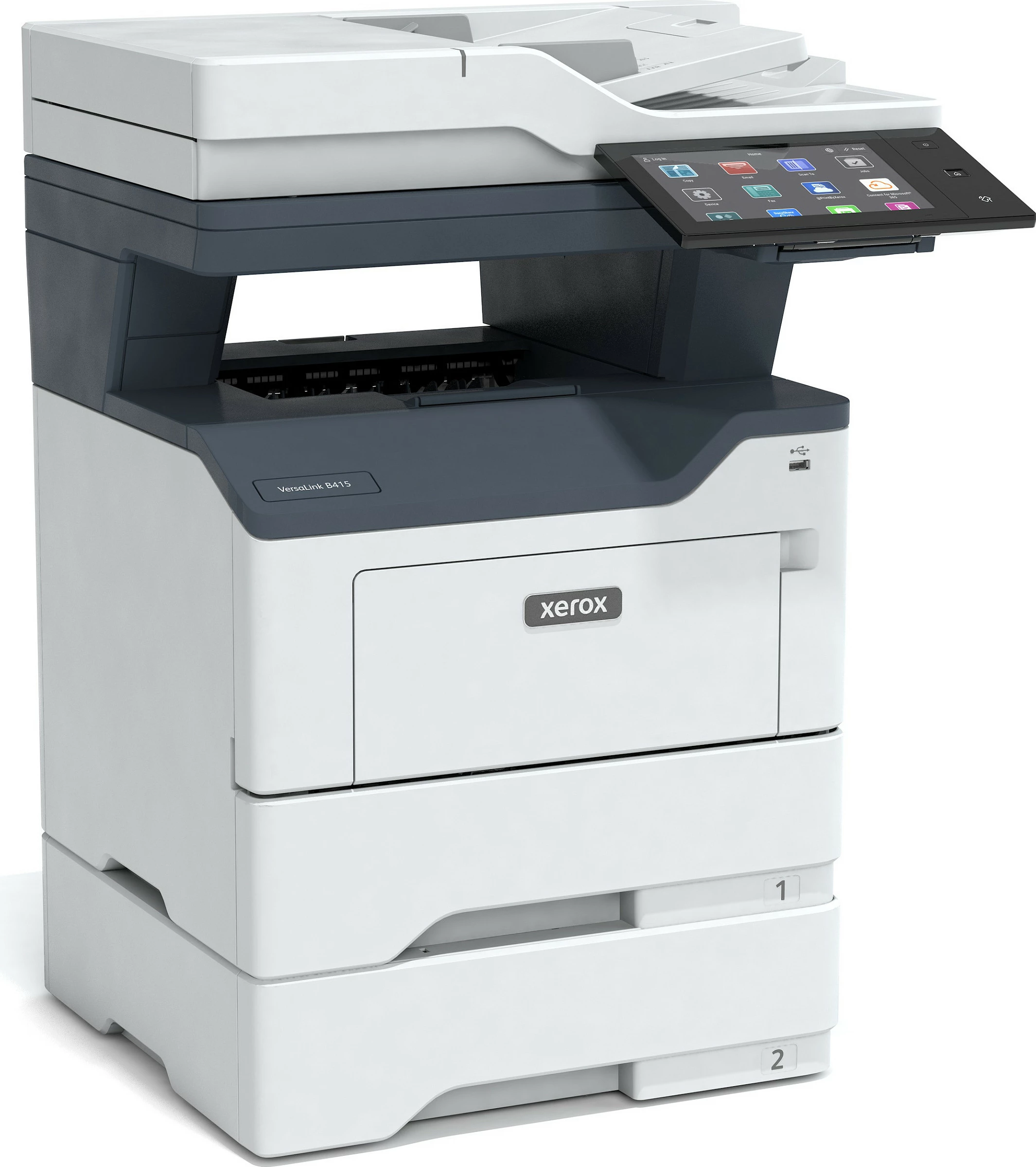 Printer multifunksional Xerox VersaLink B415DN, mono, USB/LAN, skanim/kopje/faks, duplex, gri/kaltër