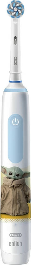 Furçë dhëmbësh elektrike Oral-B Junior Pro Grogu/Star Wars 957196, rikarikueshme Li-Ion, 2 koka, bardhë/multicolor