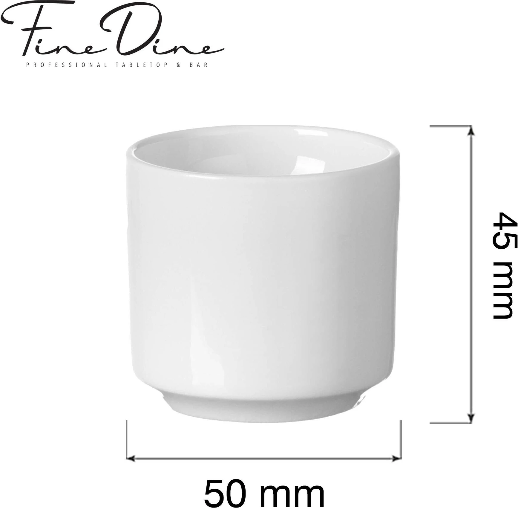 Kupë për vezë Fine Dine Pure Crema 55 ml, krem, set 12 copë