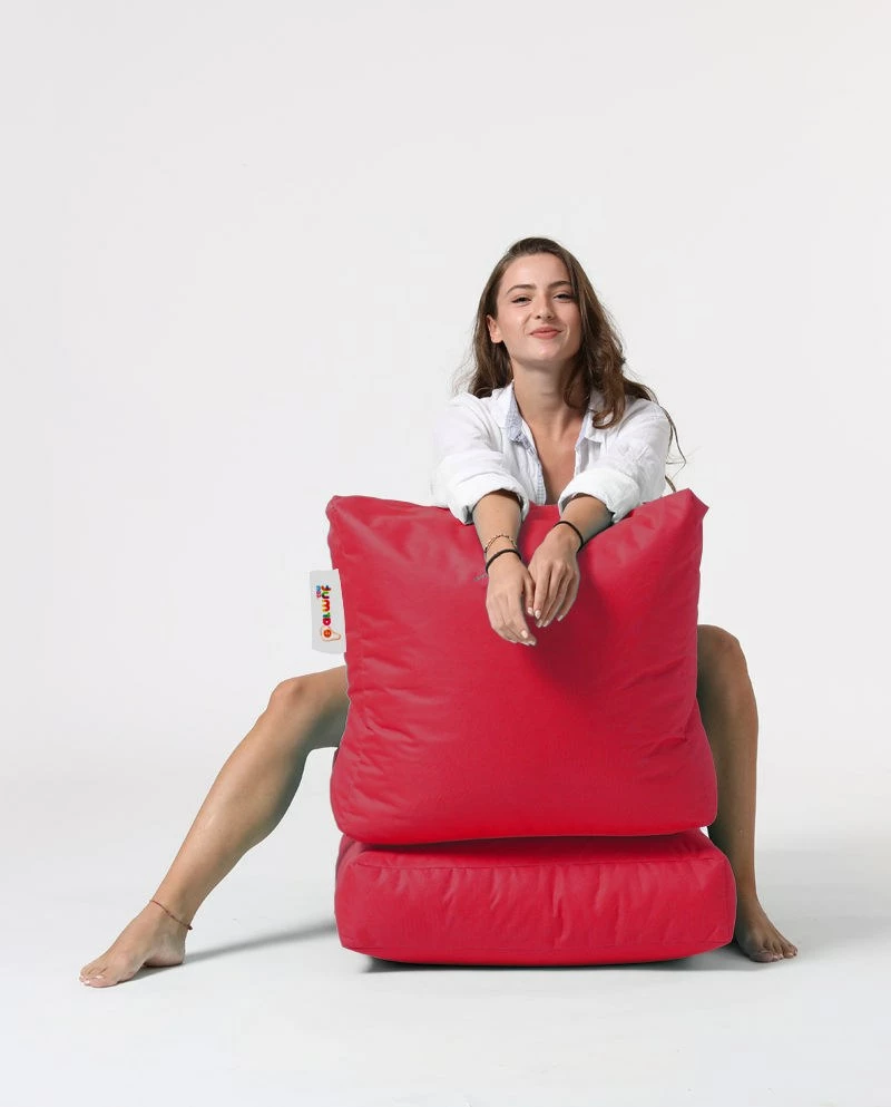 Qese për ulje në kopsht, ngjyrë e kuqe, Atelier del Sofa, shtrat pouf
